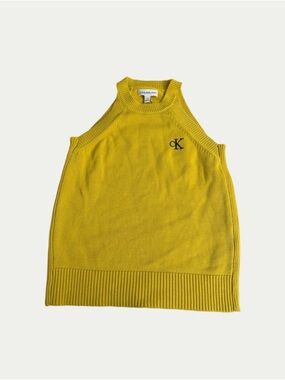 Calvin Klein Jeans Mustard Sweater Knit Tank Top NWT Size S